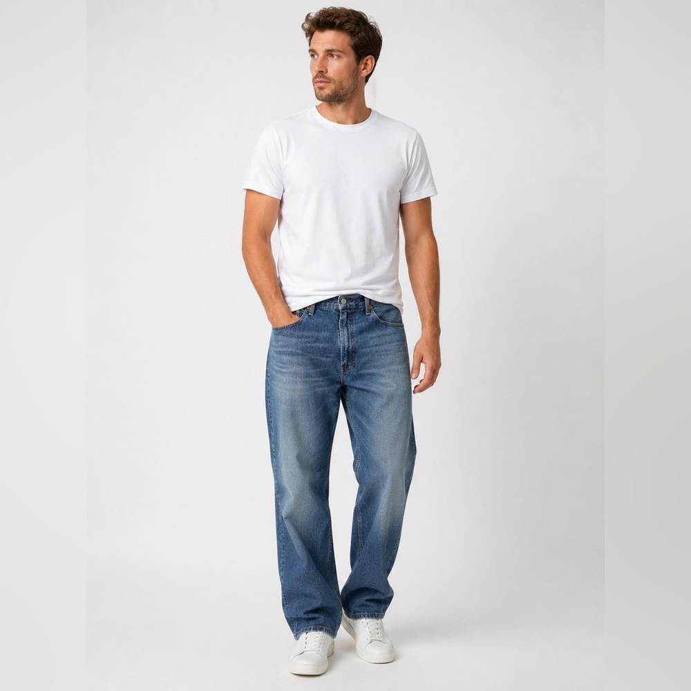Levi’s 559 Relaxed Straight Jeans Men’s 48x29 Blue Medium Wash Stretch Denim